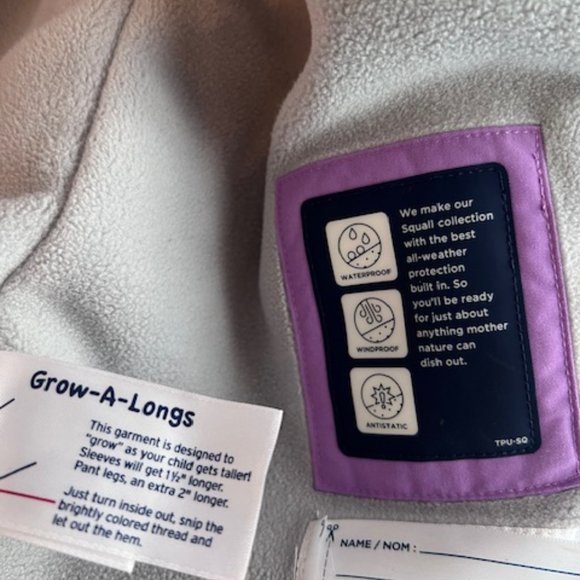 Lands’ End Kids Waterproof Insulated Squall Jacket Medium Purple/Navy - Picture 4 of 4